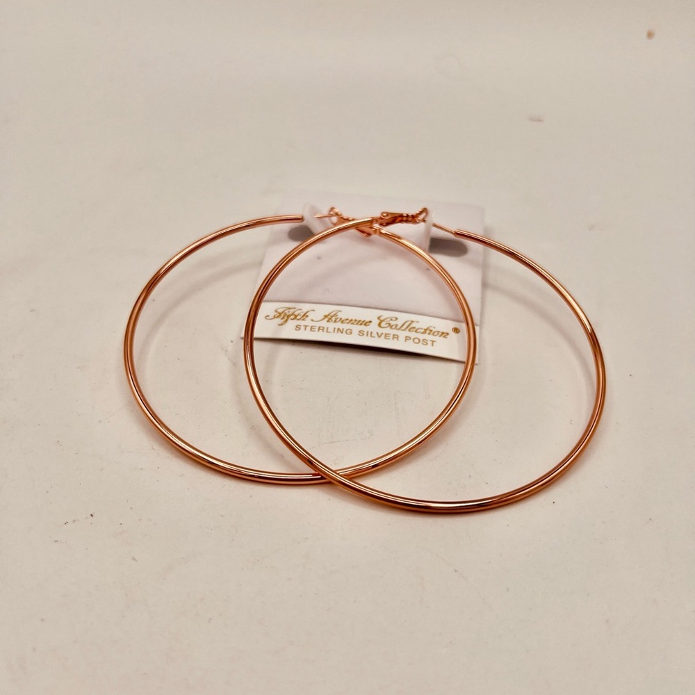 Fifth Avenue Collection Rose Gold Hoop Earrings‎